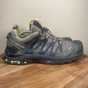 Salomon XA Pro 3D Mens Black Green Size 13 Athletic Trail Running Shoes 328224